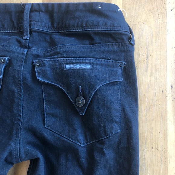 Hudson Black Skinny Jeans Size 25 Collin Flap Premium Denim EUC Designer Rare - Picture 4 of 9